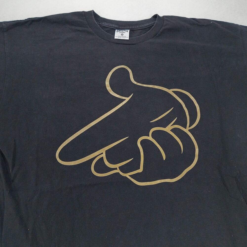 Crooks and Castles Crew Neck Short Sleeve Band T Shirt Mens Size L Black Gold